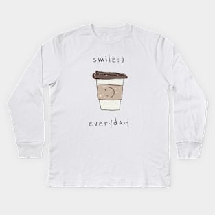 Coffee Lover Smile Everyday Kids Long Sleeve T-Shirt